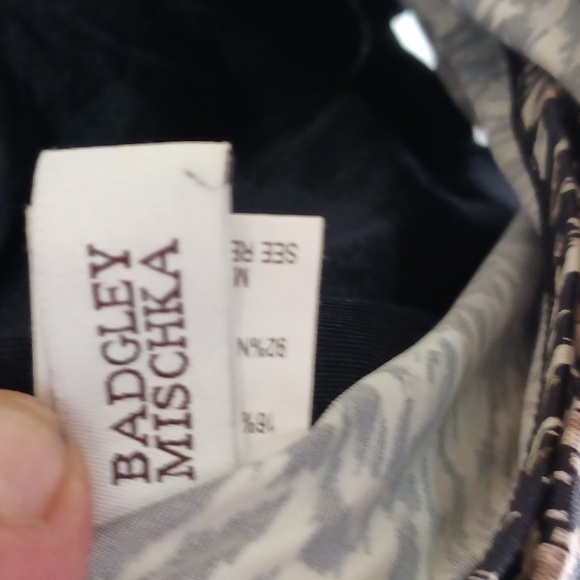 Badgley Mischka wrap halter one piece tankini swimsuit - 10 - brown/black - Picture 5 of 8